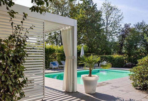 lamellendak, lamellen overkapping, overkapping met lamellen, terrasoverkapping met lamellen, buitenzonwering, zonwering