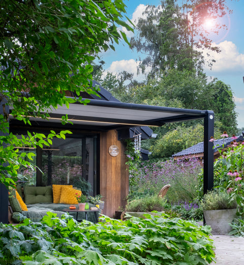 pergola, pergolazonwering, overkapping, aluminium pergola, V642, zonwering