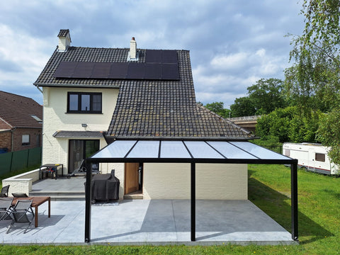 Terrasoverkapping met schuin dak