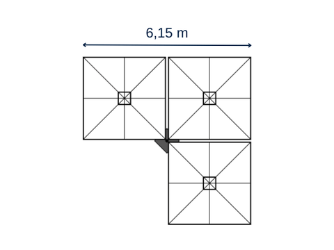 3x Vierkant XL