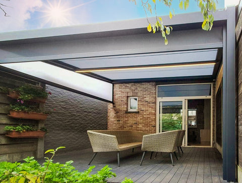 pergola, pergolazonwering, overkapping, aluminium pergola, V642, zonwering