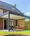 lamellendak, lamellen overkapping, overkapping met lamellen, terrasoverkapping met lamellen, buitenzonwering, zonwering